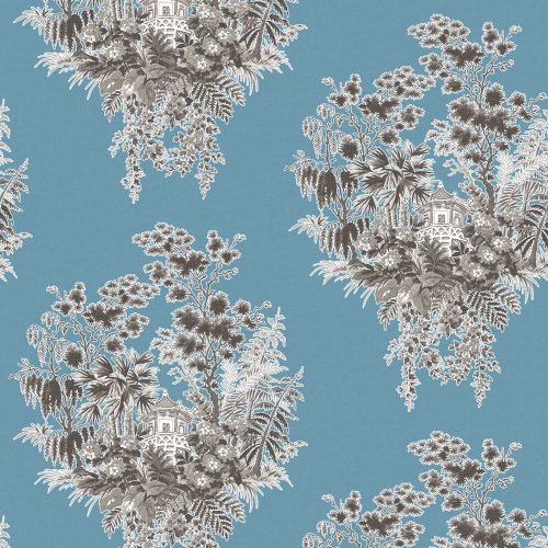 Papel pintado vinílico Valjunco azul claro colección Volume V Lorenzo Castillo Gastón y Daniela botánico floral decoración casa dormitorio salón cocina baño