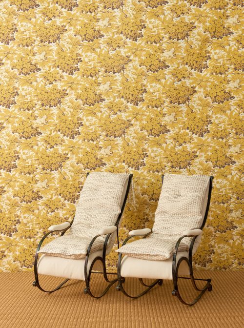 Papel pintado vinílico Vegacervera ocre colección Volume V Lorenzo Castillo Gastón y Daniela botánico naturaleza floral decoración casa salón dormitorio baño cocina