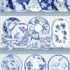 GDW-5769-002 Teatime azul blanco papel pintado gastón y daniela vajilla figuras cocina decoración casa