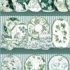 GDW-5769-004 Teatime verde papel pintado gastón y daniela vajilla figuras cocina decoración casa