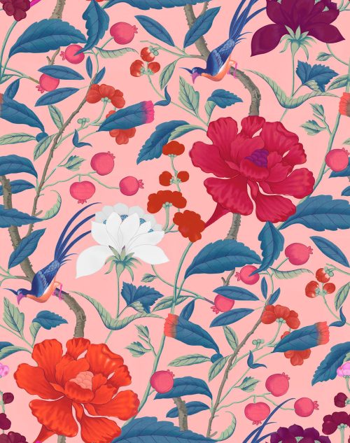 GDW-5771-003 Manila rosa papel pintado gastón y daniela botánico floral decoración casa 