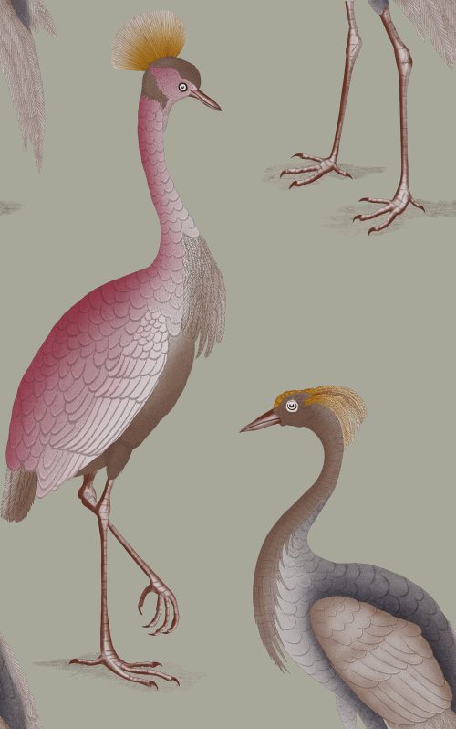 GDW-5773-001 Garzas gris papel pintado gastón y daniela animales fauna decoración casa 