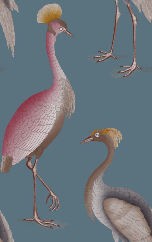 GDW-5773-002 Garzas azul oscuro papel pintado gastón y daniela animales fauna decoración casa 