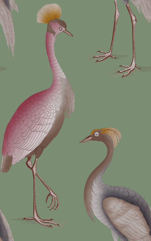 GDW-5773-003 Garzas verde agua azul papel pintado gastón y daniela animales fauna decoración casa 