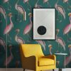 Garzas papel pintado gastón y daniela animales fauna verde decoración comedor salón dormitorio
