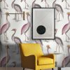 Papel pintado Garzas Blanco gastón y daniela animales fauna verde decoración comedor salón dormitorio