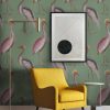 Papel pintado Garzas verde gastón y daniela animales fauna verde decoración comedor salón dormitorio