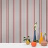 Papel pintado Gerra rojo gastón y daniela rayas verde beige decoración comedor salón dormitorio