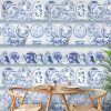 Papel pintado Tea Time Azul Gastón y Daniela. Diseño vajillas decoración cocina comedor casa. Papel tejido no tejido gastón y daniela