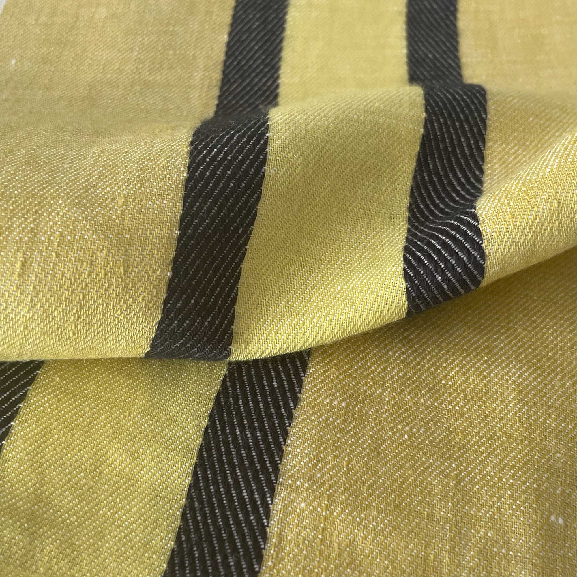Tela Burano amarillo Gastón y Daniela visillo lino rayas cortinas decoración casa