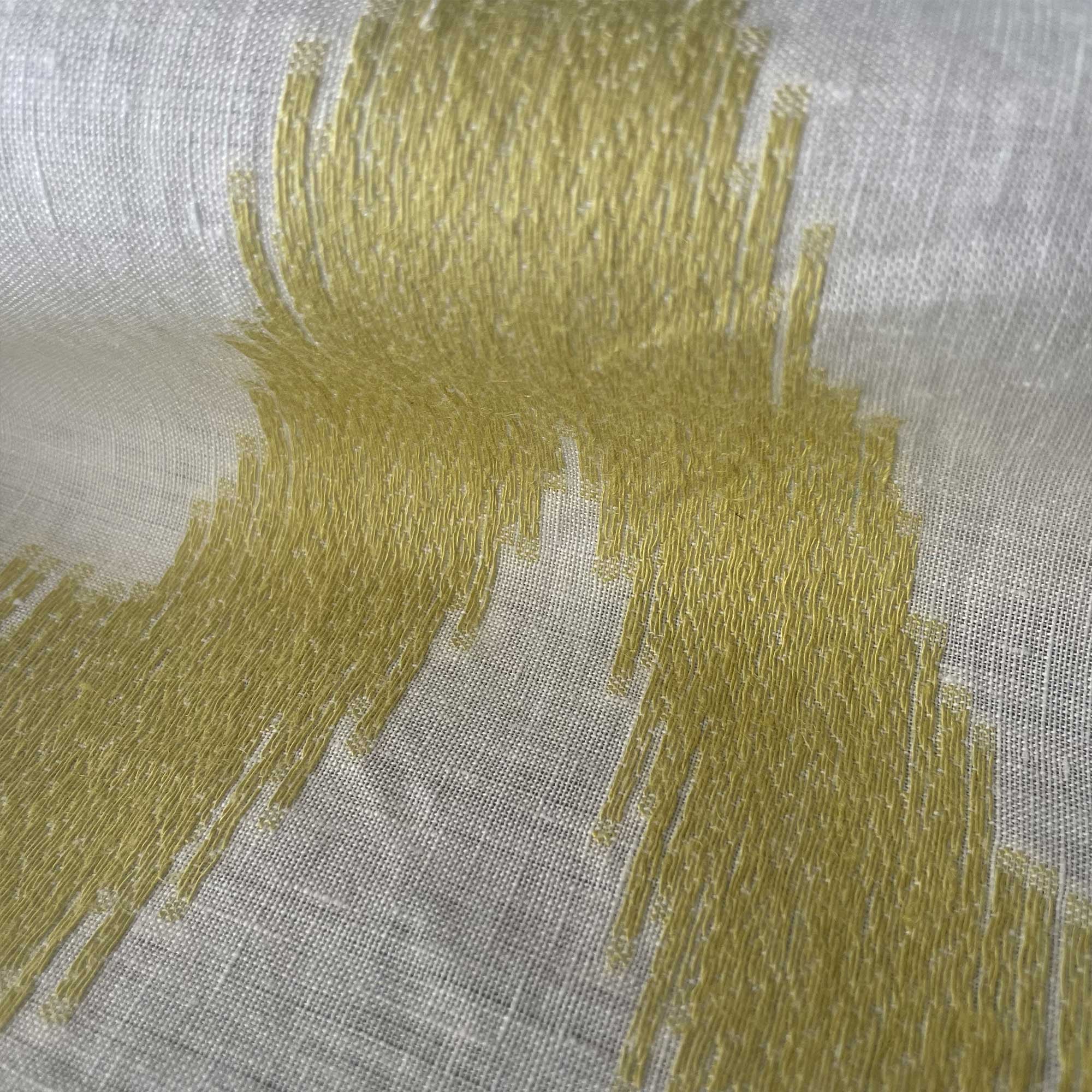 Tela Lampedusa Amarillo Gastón y Daniela visillo lino étnico geométrico cortinas decoración casa
