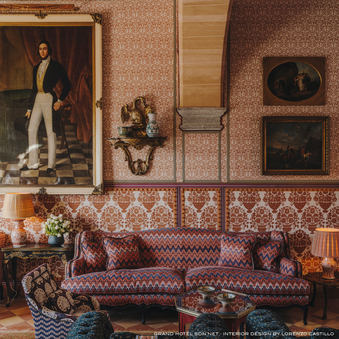 Tela gaston y daniela numantia entelar pared botanico grand hotel son net mallorca lorenzo castillo sofa tapizado tela alaior salon