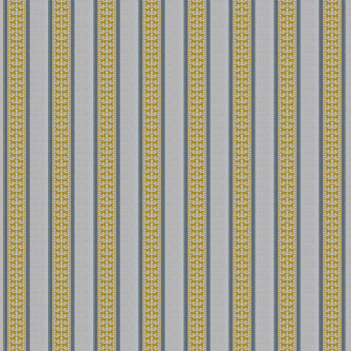 GDT-5787-003 Tela Troya amarillo de Gaston y Daniela. Diseño de rayas y caballos para tapiceria y cortinas. Decoracion de interiores.