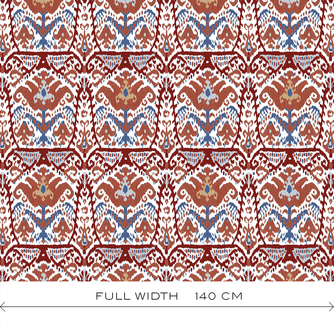 GDT-5793-004 Tela Doga teja y azul de gastón y daniela con diseño ikat. Estampado de algodón para tapicería. Decoración de interiores ancho
