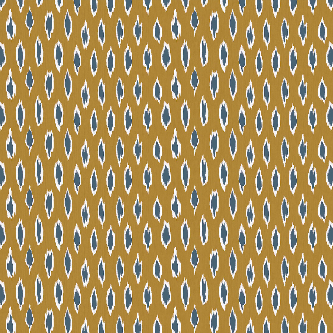 GDT-5794-003 Tela Hali ocre y azul de Gaston y Daniela. Estampado de algodon con diseño geometrico para tapiceria y cortinas. Decoracion de interiores.