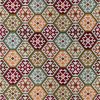 GDT-5796-001 Tela Tesalonica Rojo y verde de Gaston y Daniela. Diseño etnico y geometrico para tapiceria. Decoracion de interiores.