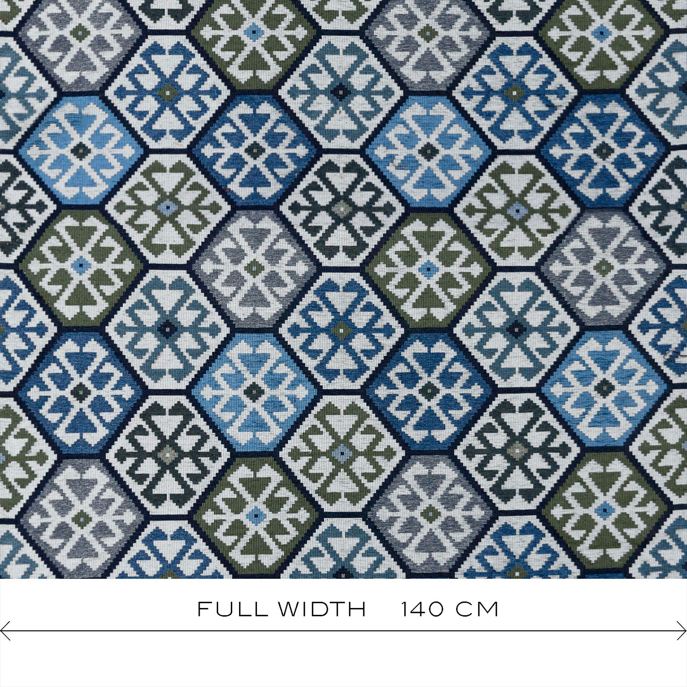 GDT-5796-003 Tela Tesalonica azul de Gaston y Daniela. Diseño etnico y geometrico para tapiceria. Decoracion de interiores ancho