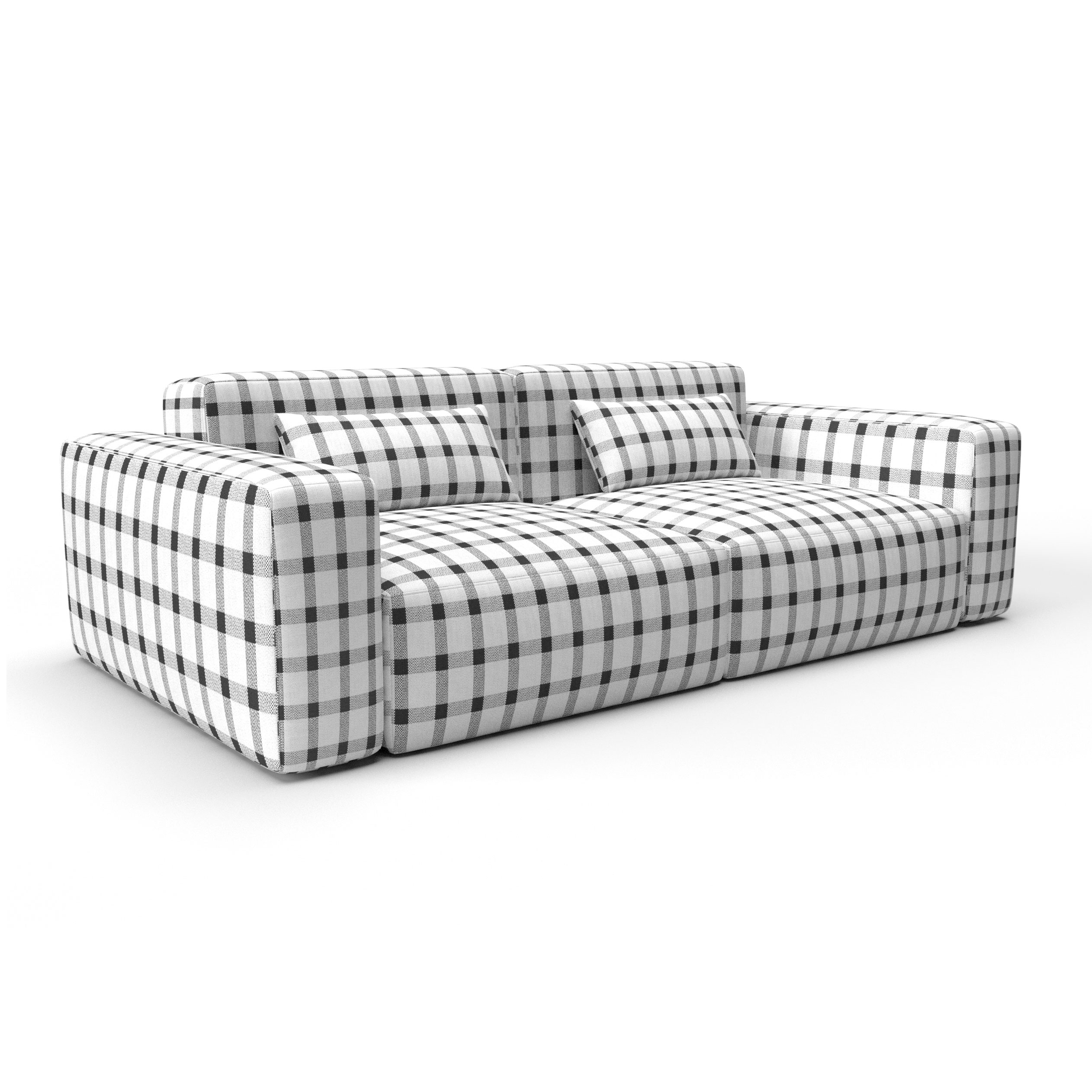 Sofa adriano negro gaston y daniela telas cuadros tapizado decoracion casa