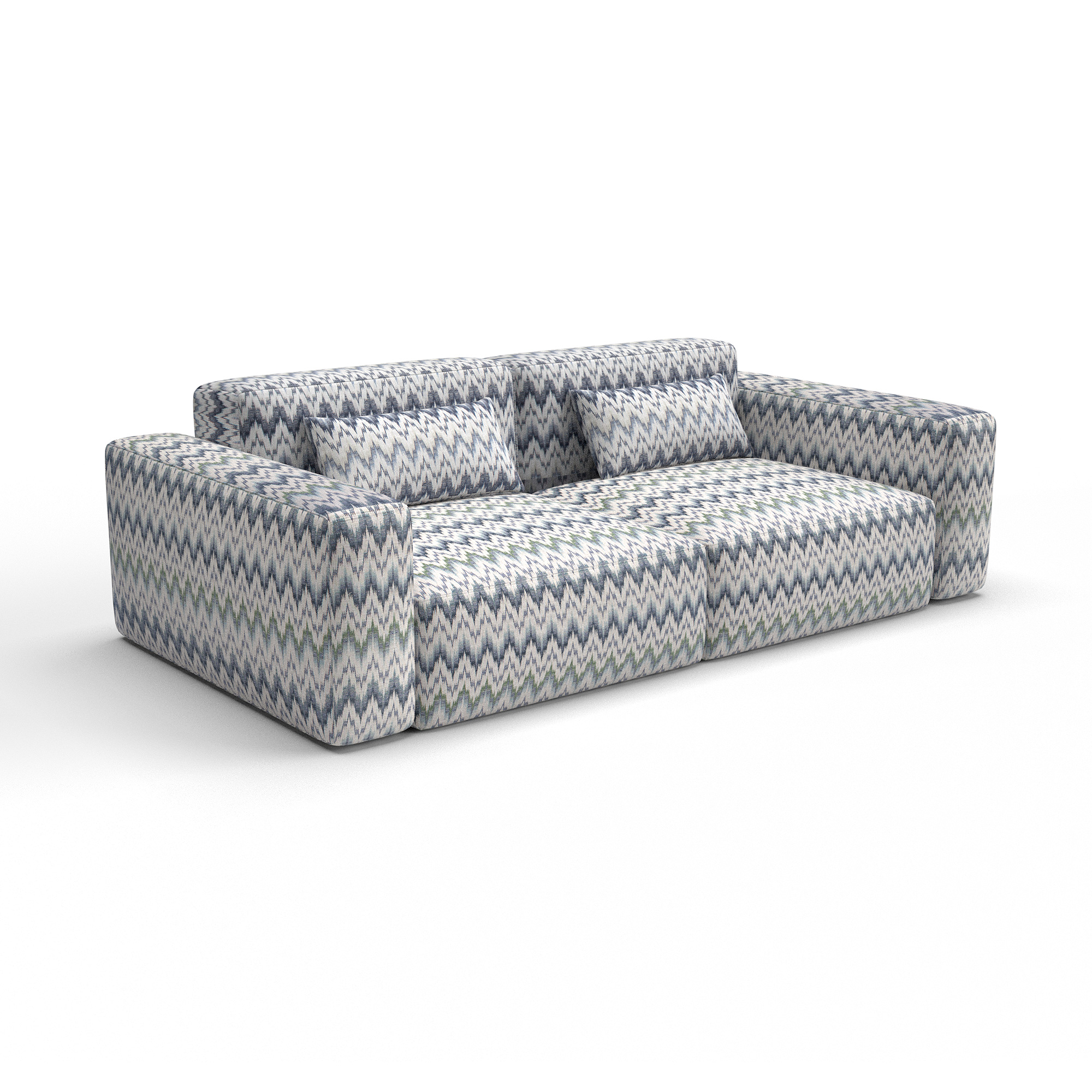 Sofa alaior verde azul gaston y daniela telas cuadros tapizado decoracion casa