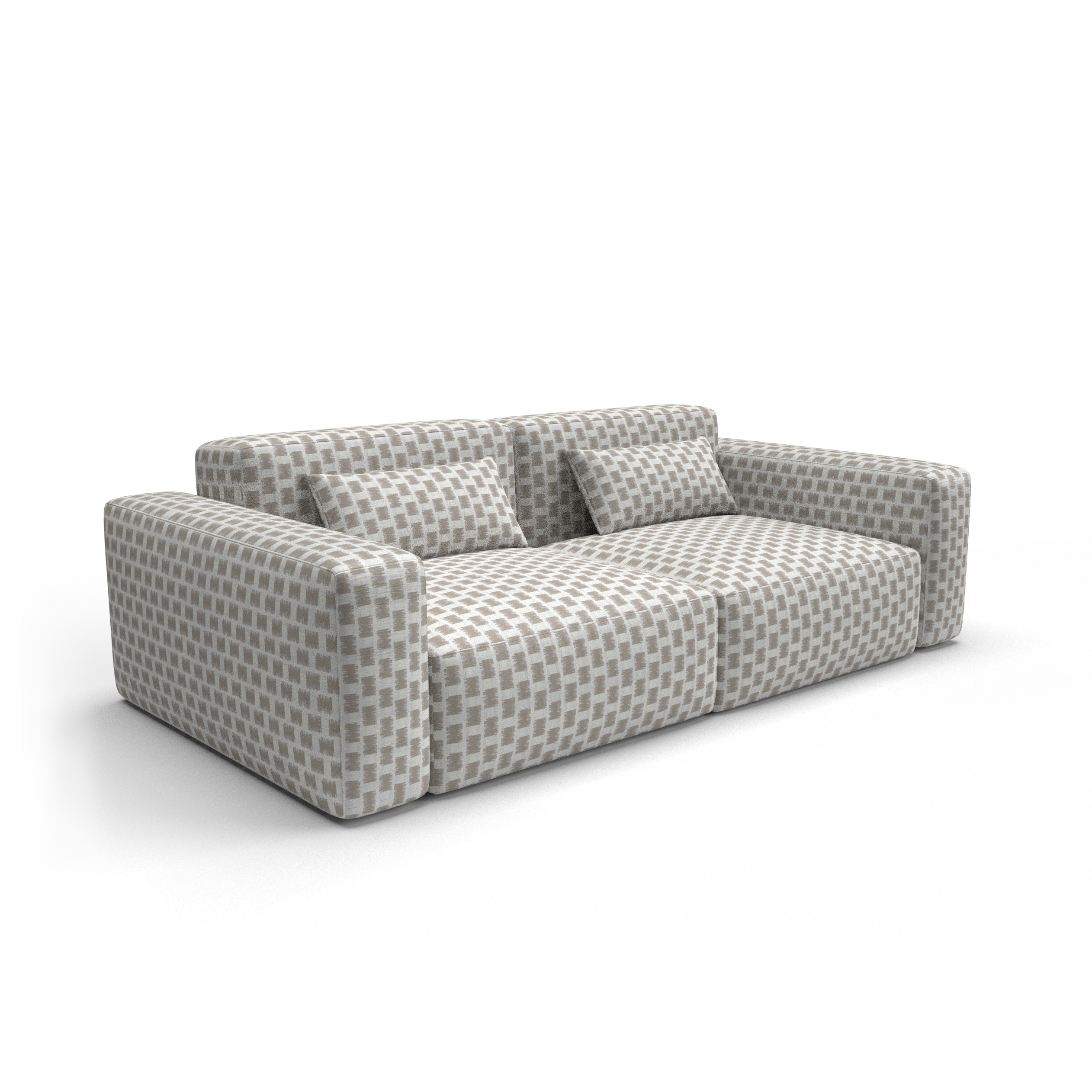 Sofa tapizado gaston y daniela tela antalya beige decoracion diseño geometrico outdoor casa