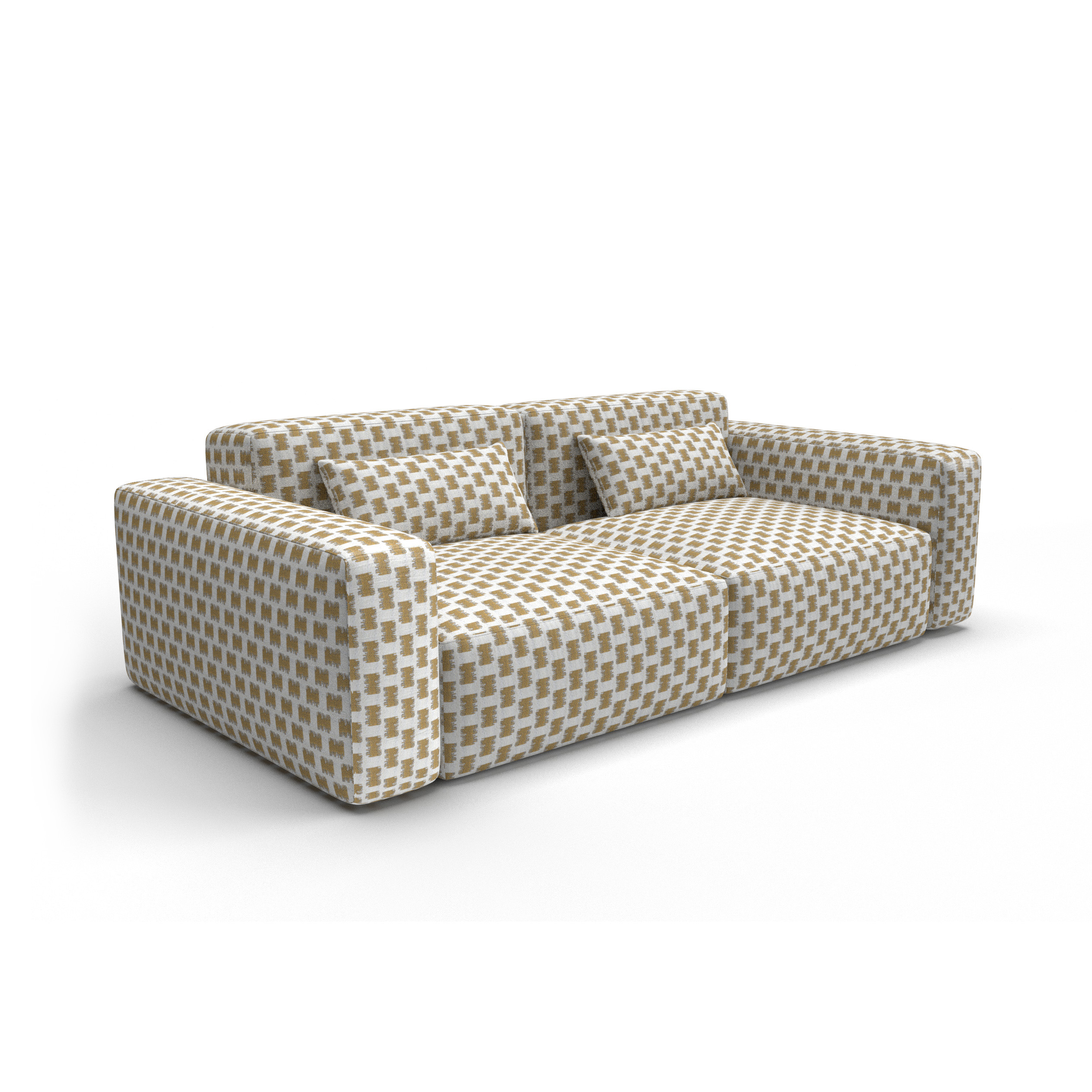 Sofa tapizado gaston y daniela tela antalya ocre decoracion diseño geometrico outdoor casa