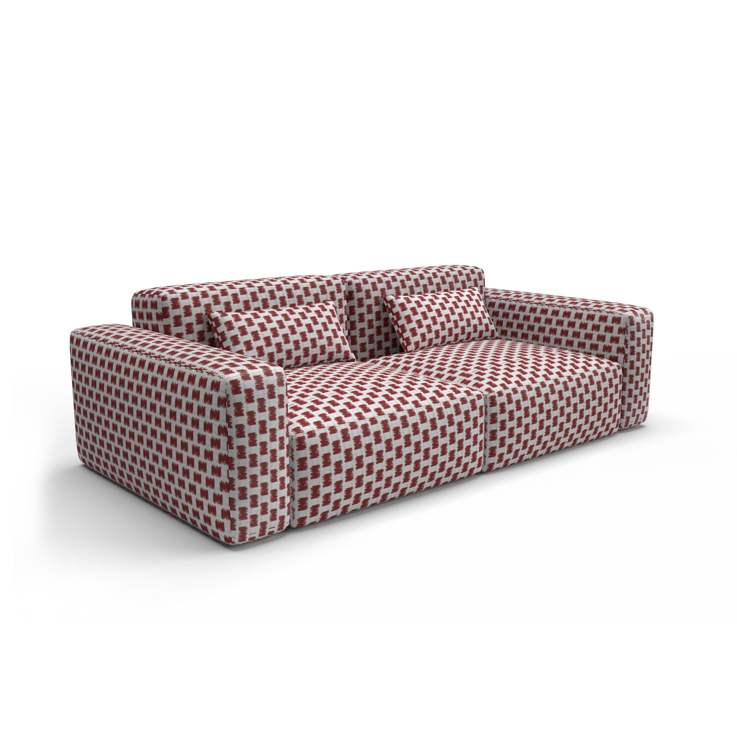Sofa tapizado gaston y daniela tela antalya rojo decoracion diseño geometrico outdoor casa