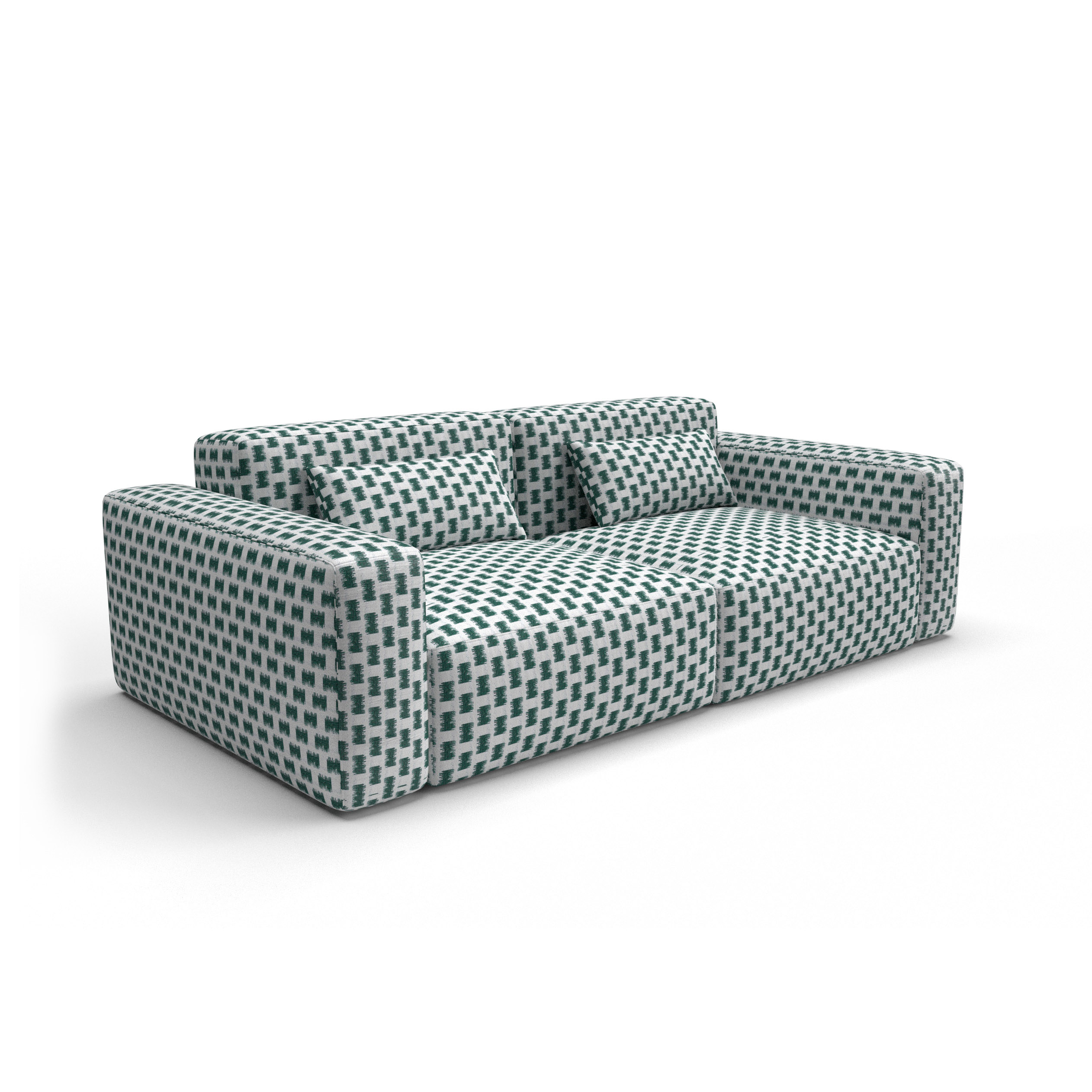 Sofa tapizado gaston y daniela tela antalya verde decoracion diseño geometrico outdoor casa