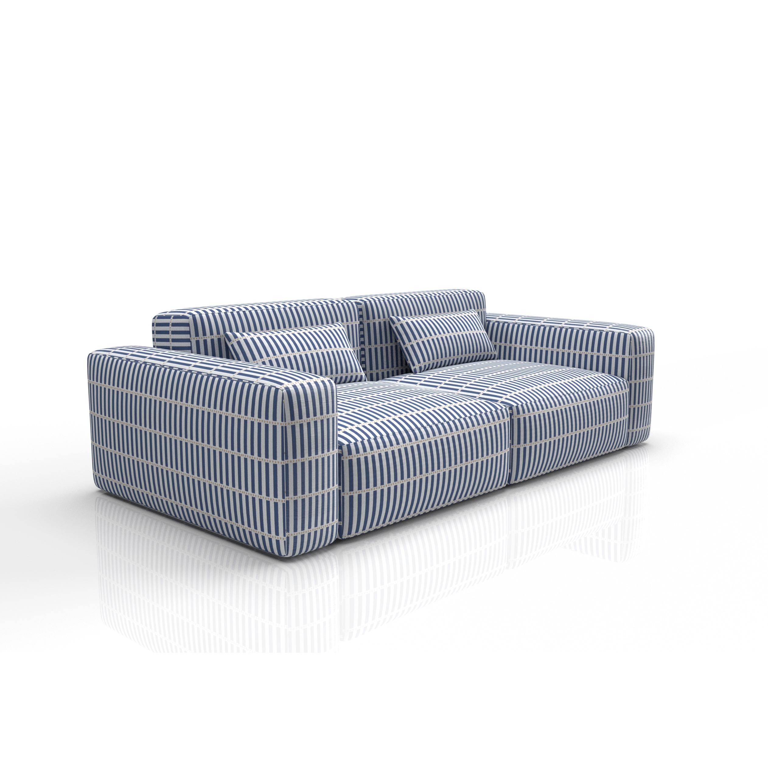 Sofa tapizado gaston y daniela tela bosforo azul decoracion diseño rayas outdoor casa
