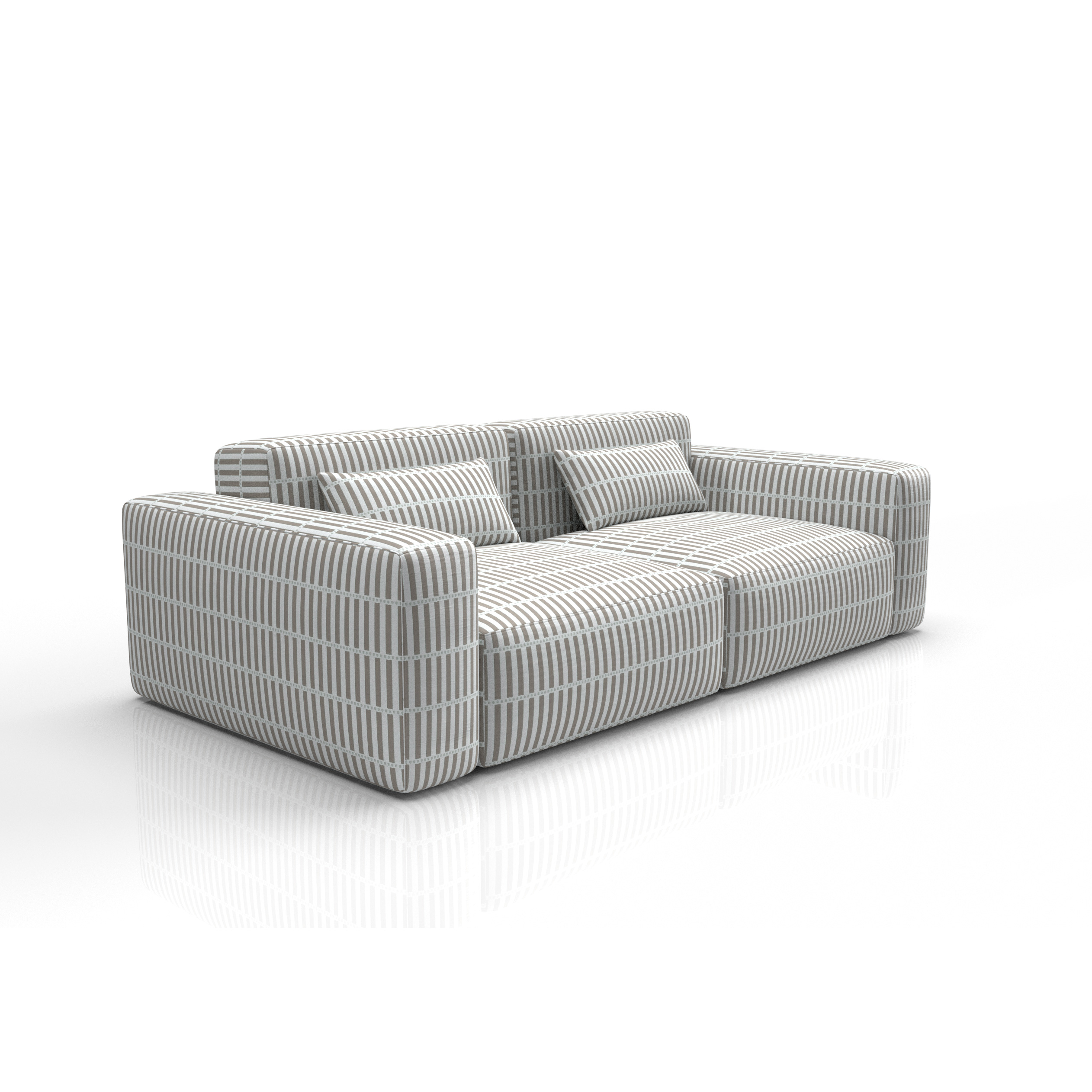 Sofa tapizado gaston y daniela tela bosforo beige decoracion diseño rayas outdoor casa