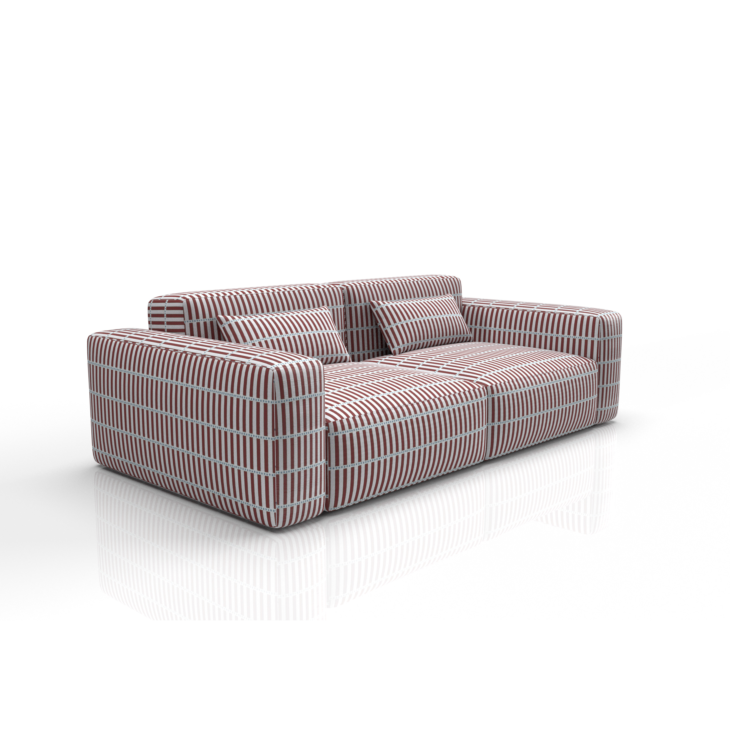 Sofa tapizado gaston y daniela tela bosforo rojo decoracion diseño rayas outdoor casa
