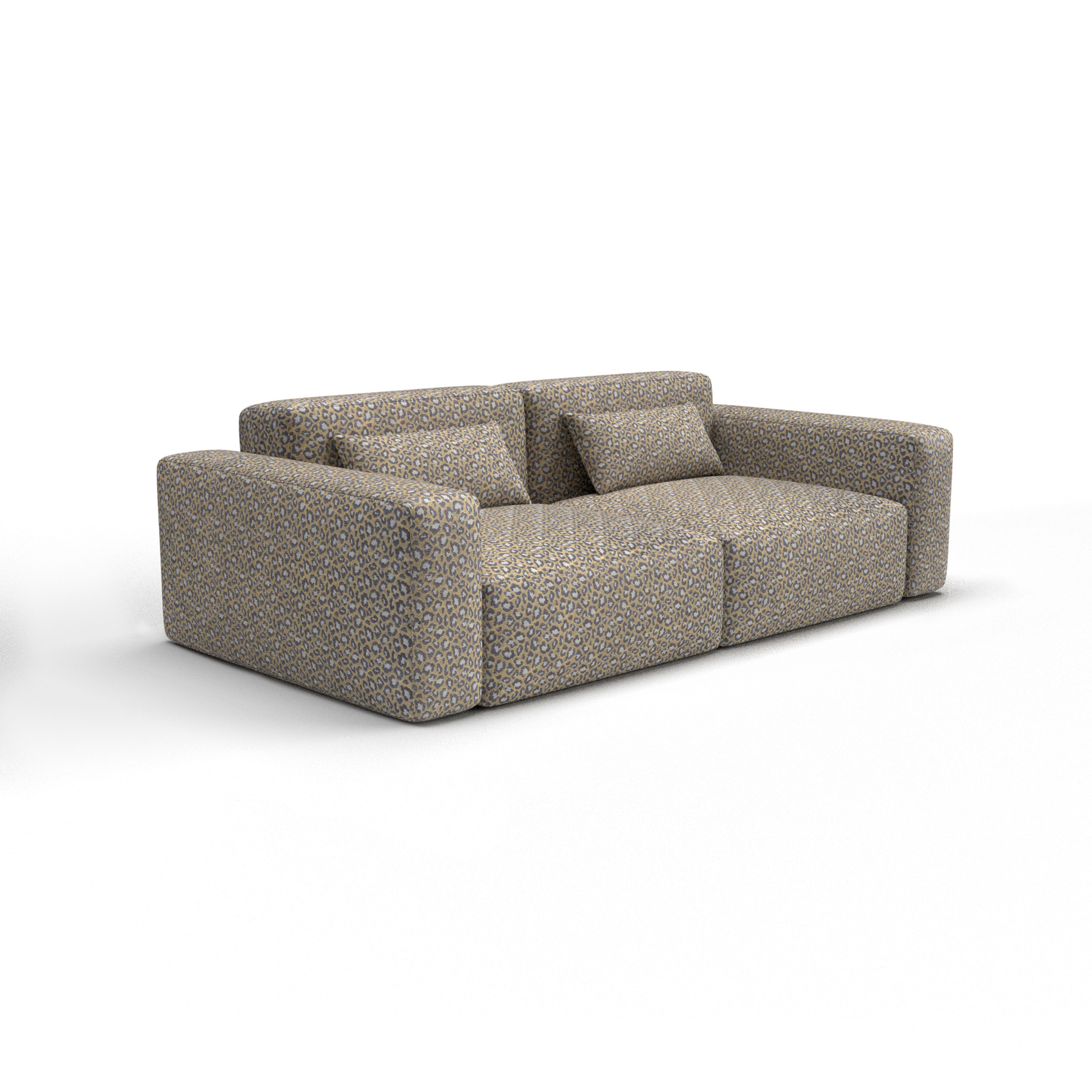 Sofa tapizado gaston y daniela tela capricornio ocre decoracion diseño animal print lorenzo castillo casa