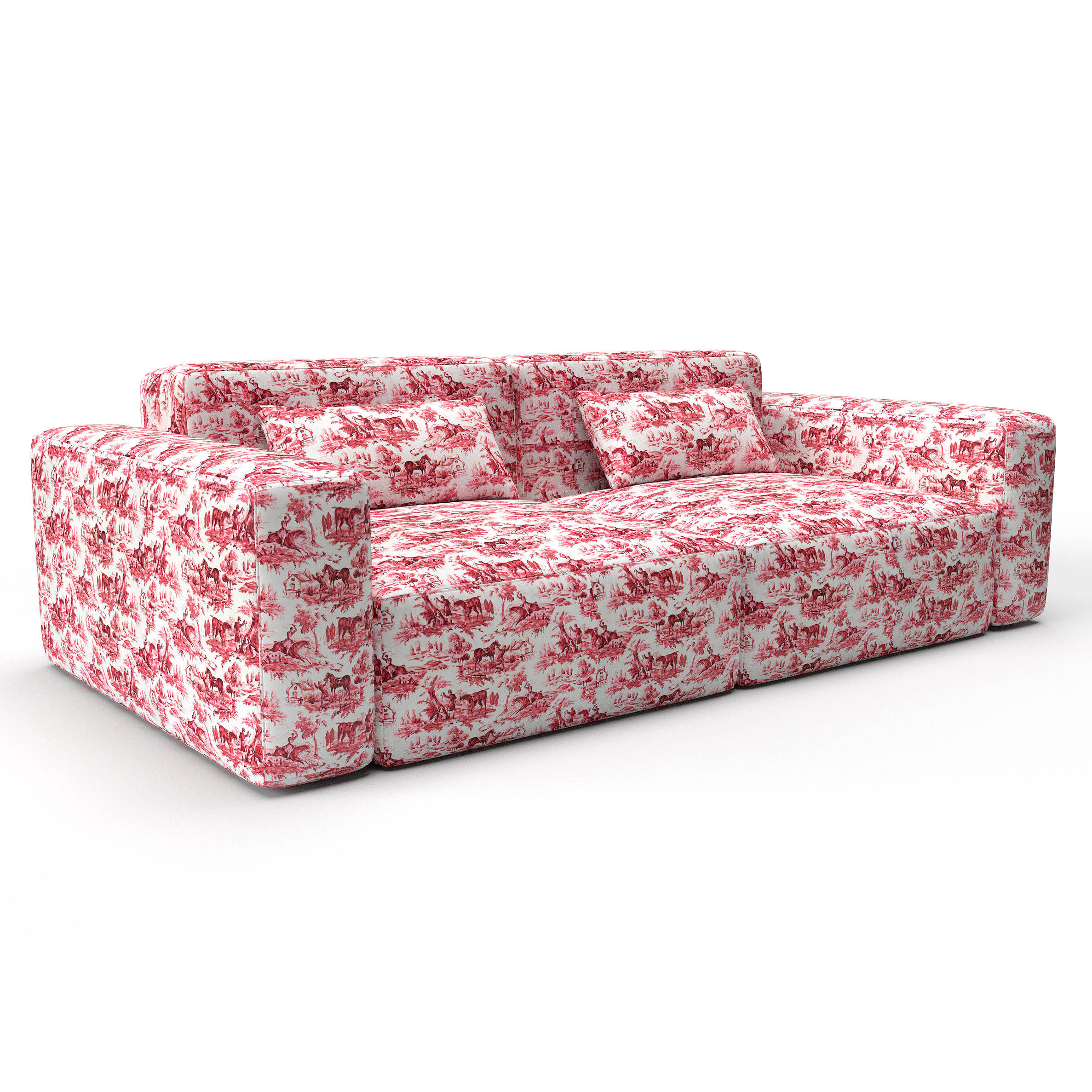 Sofa complutum rojo gaston y daniela telas figuras tapizado decoracion casa