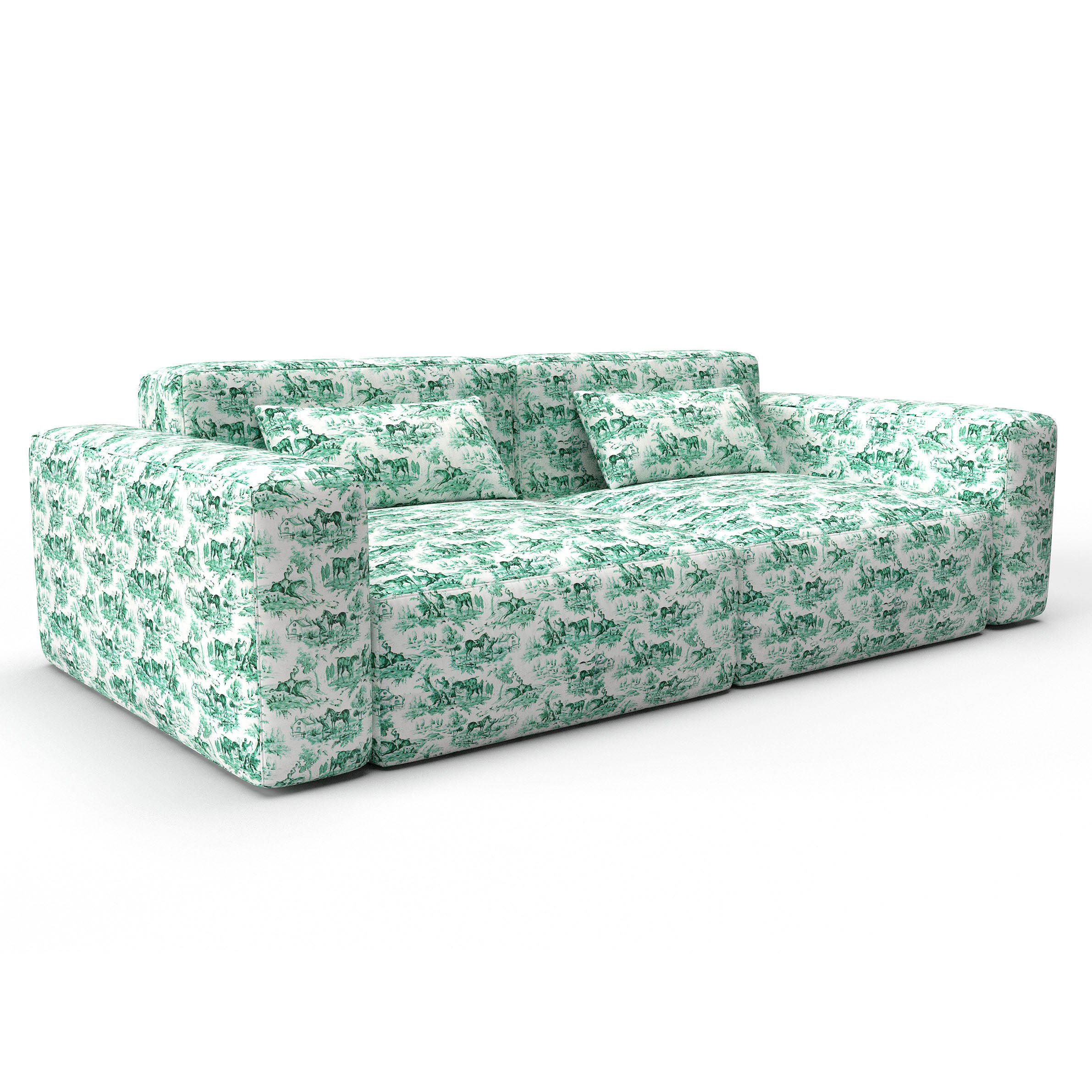Sofa complutum verde gaston y daniela telas figuras tapizado decoracion casa