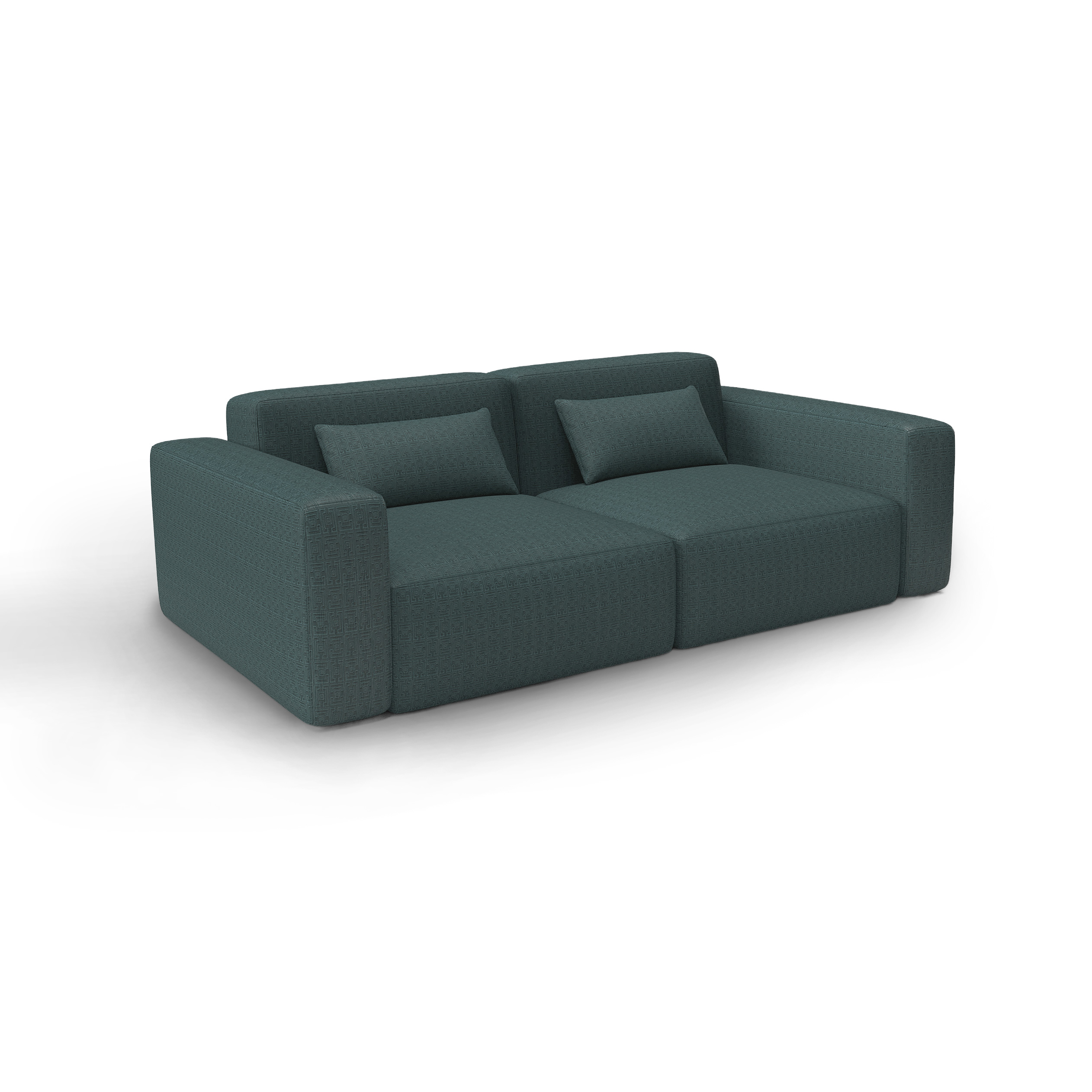 Sofa tapizado gaston y daniela tela conde de aranda azul claro decoracion diseño geometrico terciopelo lorenzo castillo casa