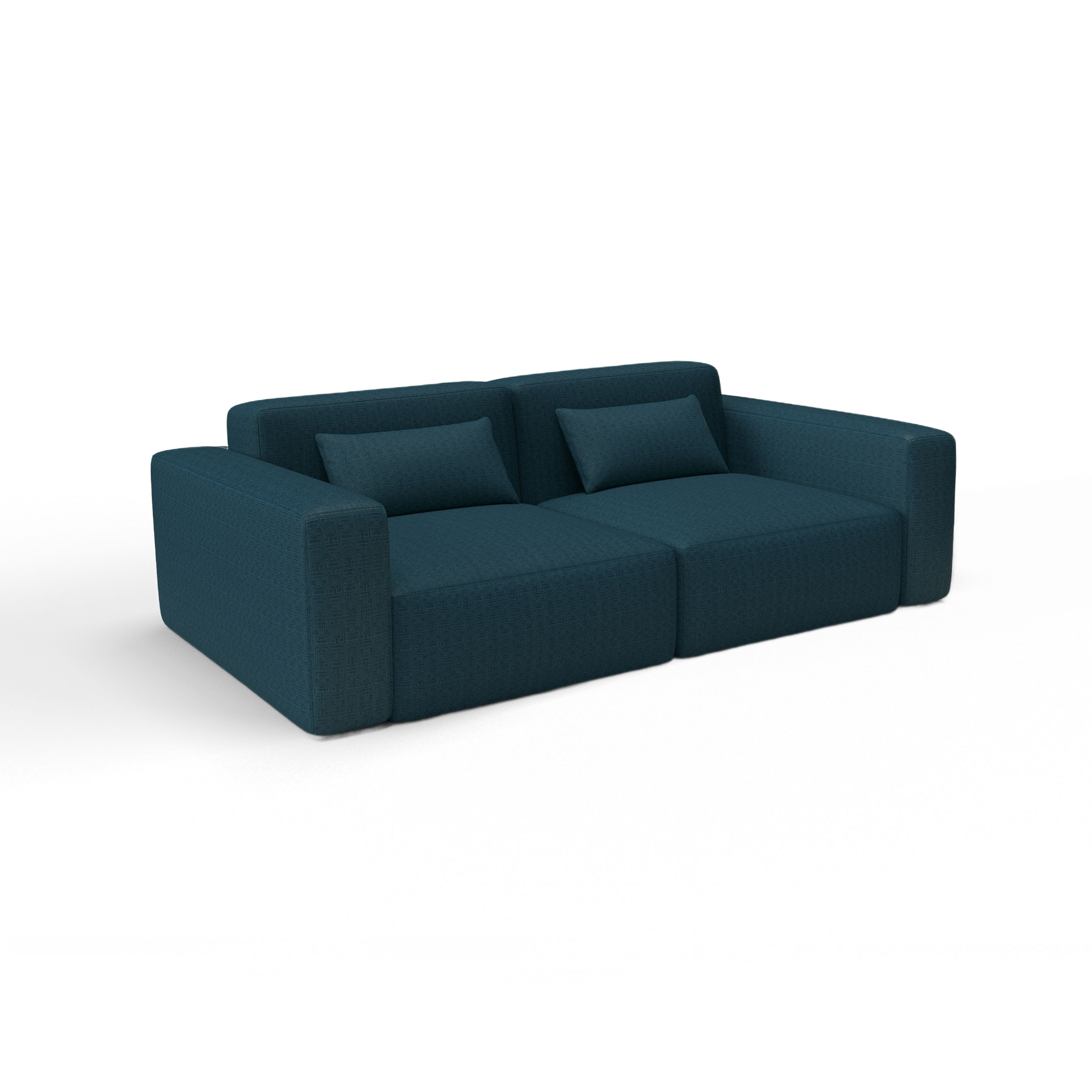 Sofa tapizado gaston y daniela tela conde de aranda azul principe decoracion diseño geometrico terciopelo lorenzo castillo casa