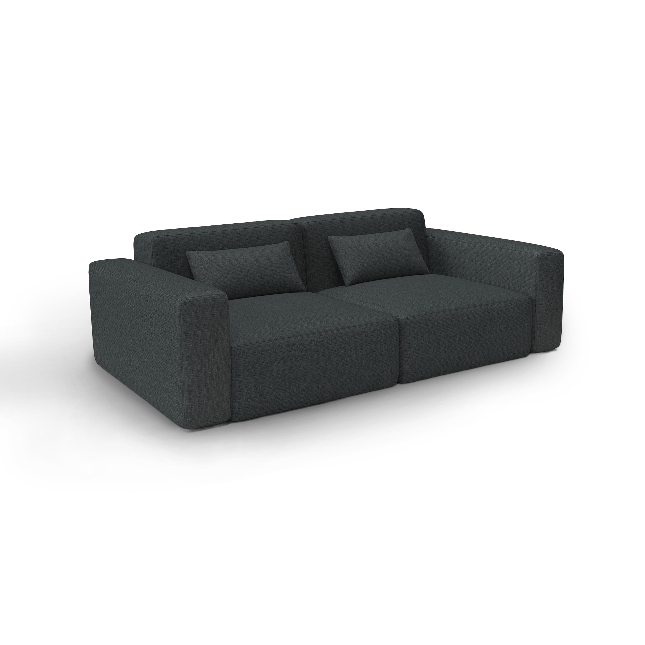 Sofa tapizado gaston y daniela tela conde de aranda gris decoracion diseño geometrico terciopelo lorenzo castillo casa