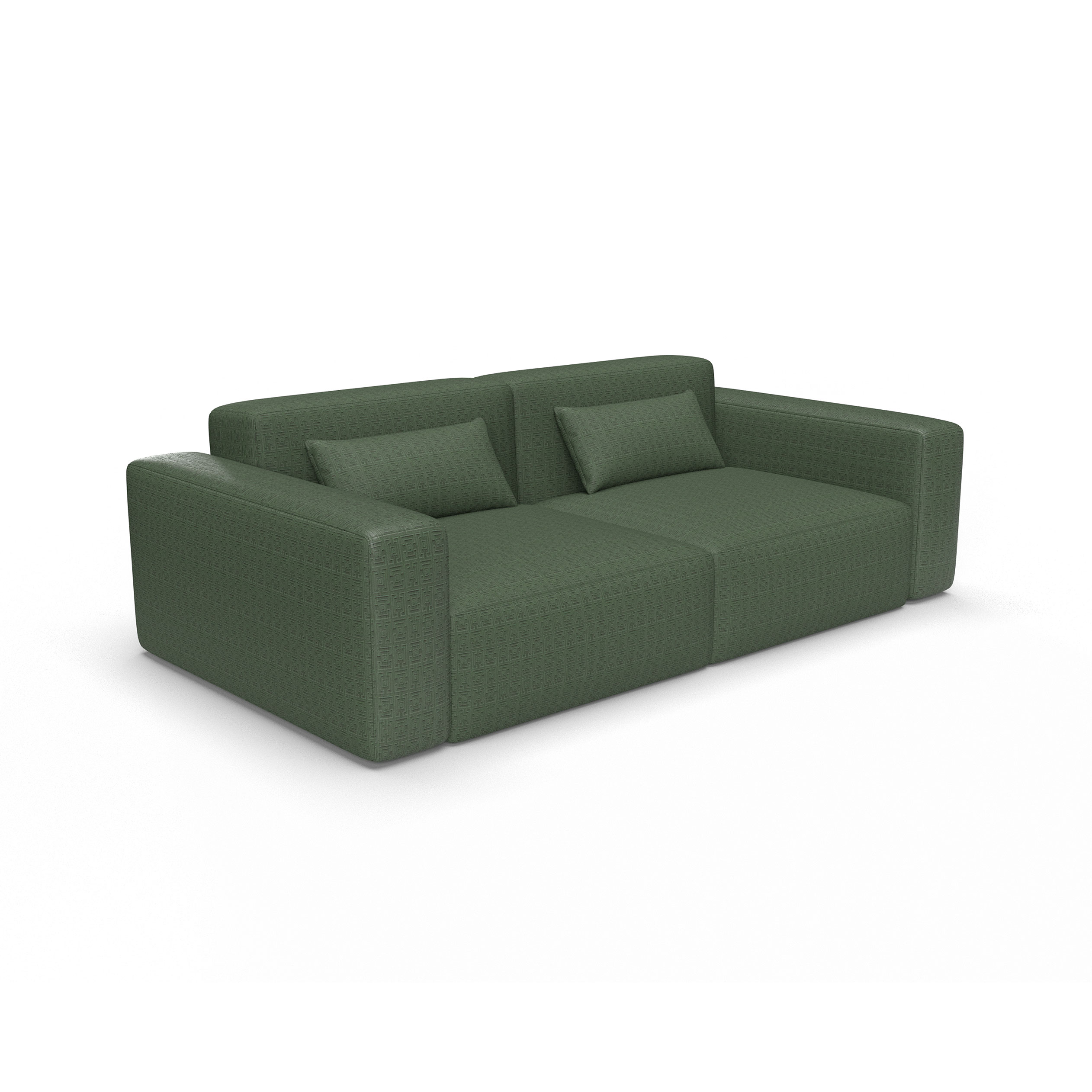 Sofa tapizado gaston y daniela tela conde de aranda verde decoracion diseño geometrico terciopelo lorenzo castillo casa