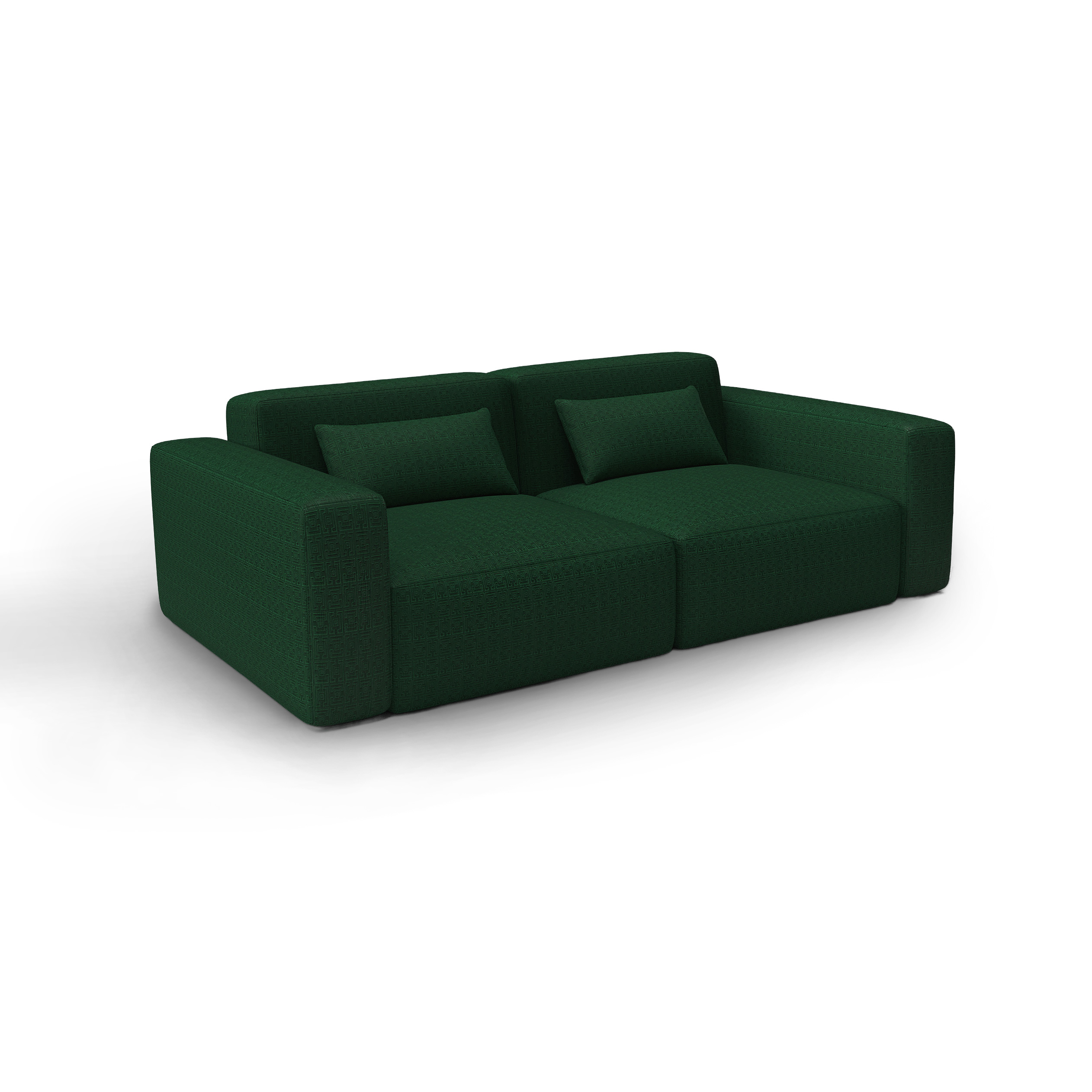 Sofa tapizado gaston y daniela tela conde de aranda verde decoracion diseño geometrico terciopelo lorenzo castillo casa