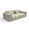Sofa tapizado gaston y daniela tela decameron marron decoracion diseño geometrico floral lorenzo castillo casa