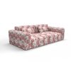 Sofa tapizado gaston y daniela tela decameron rojo decoracion diseño geometrico floral lorenzo castillo casa