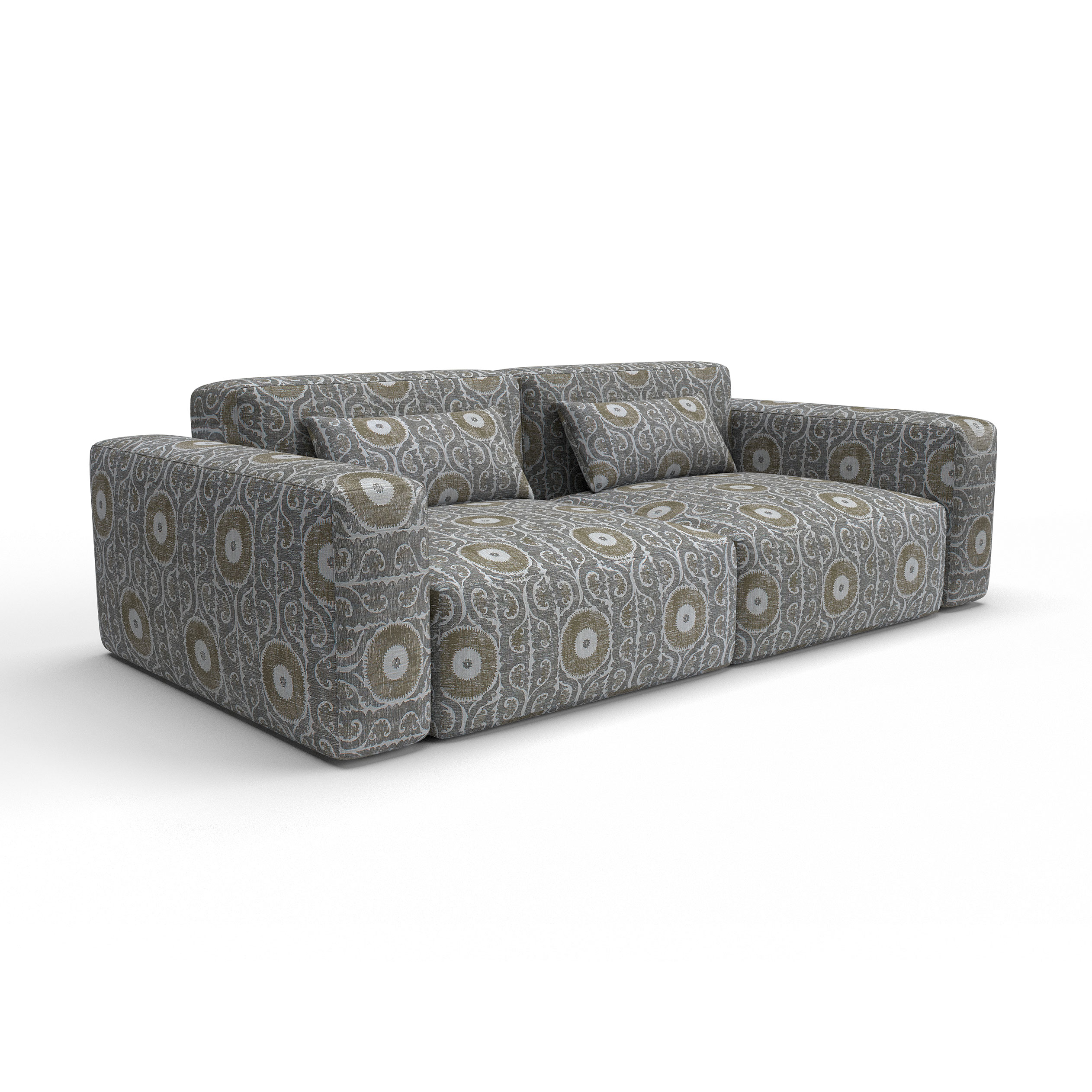 Sofa tapizado gaston y daniela tela dedalo chocolate marron decoracion diseño floral casa