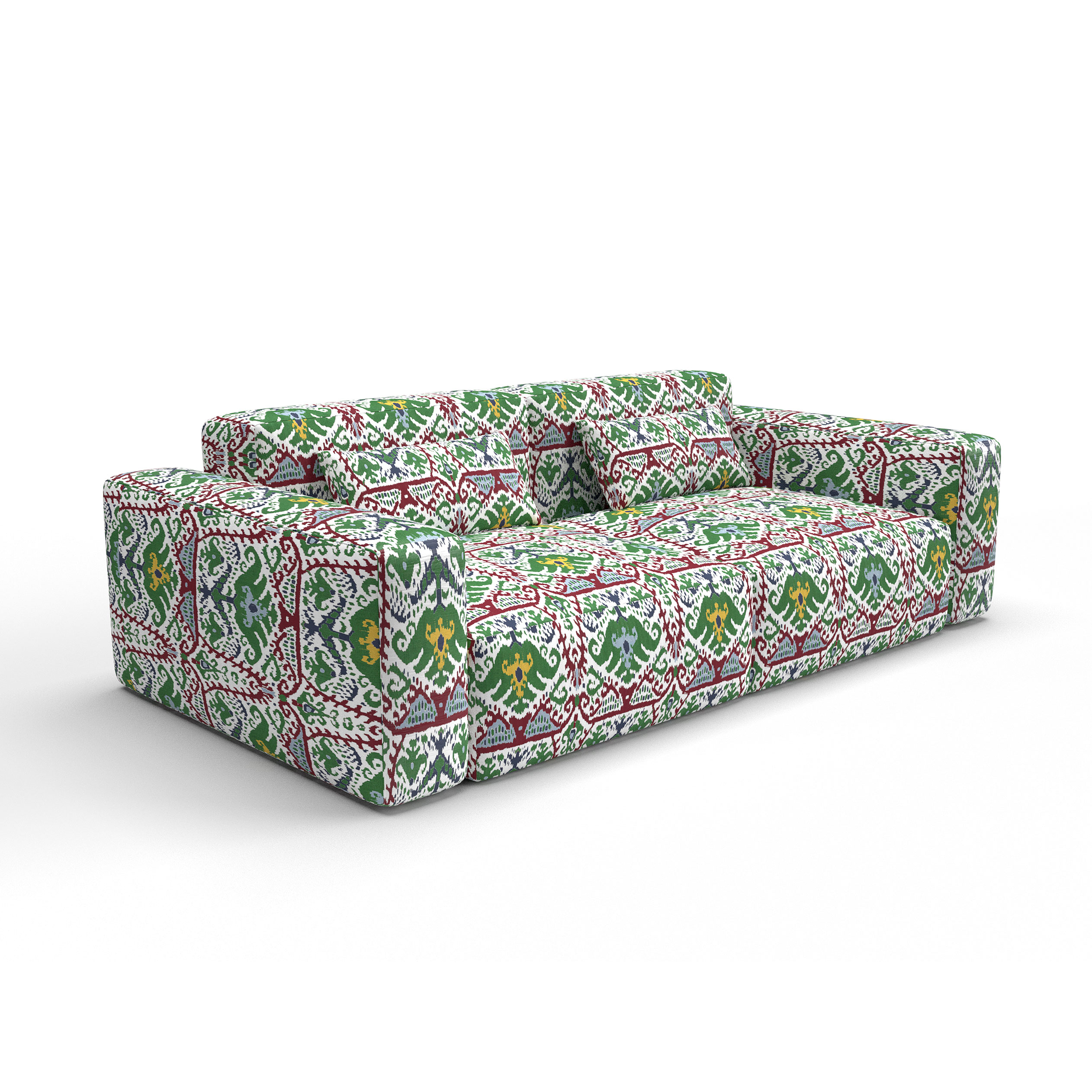 Sofa tapizado gaston y daniela tela doga verde decoracion diseño ikat casa