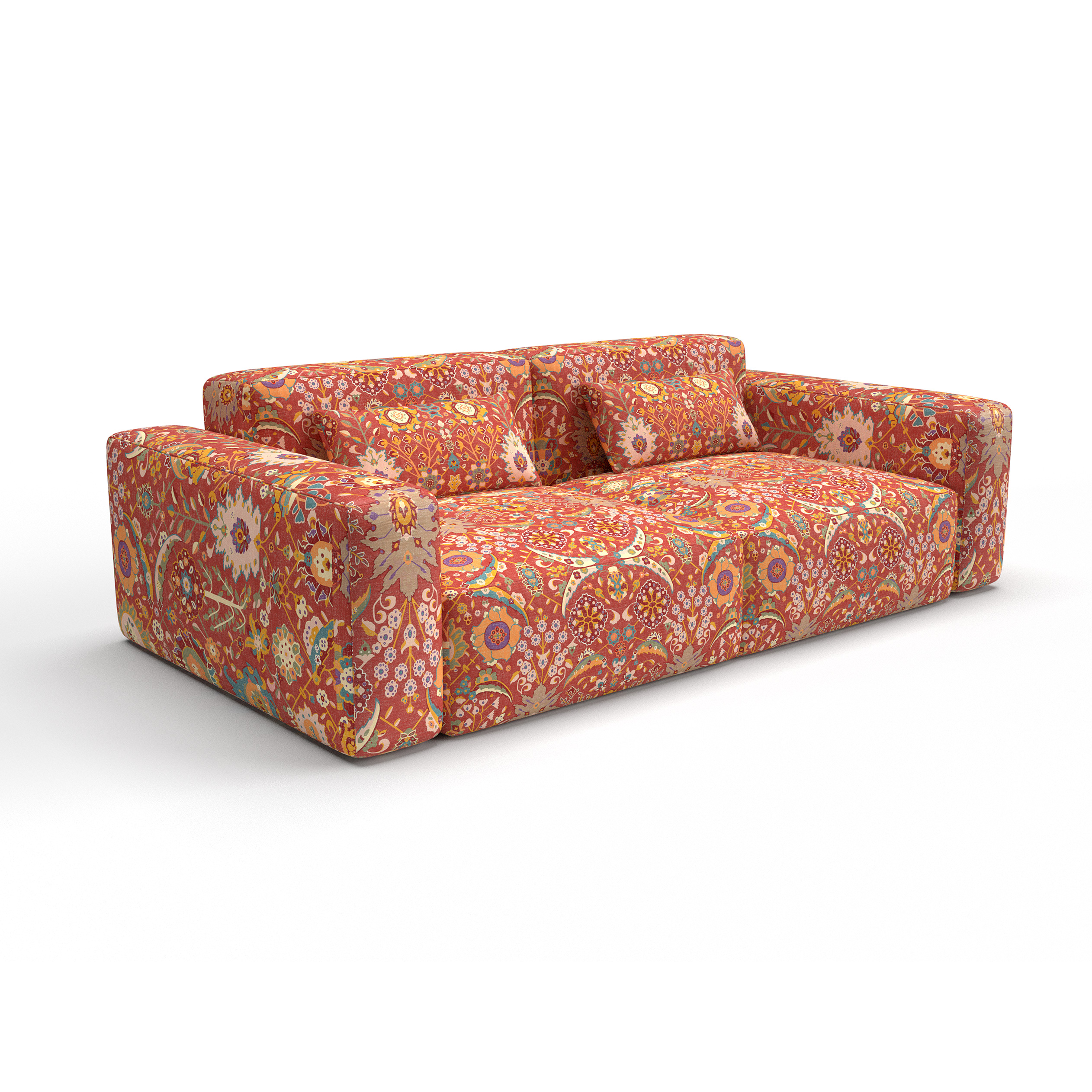 Sofa tapizado gaston y daniela tela eduarda teja decoracion diseño ikat casa