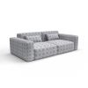 Sofa tapizado gaston y daniela tela efeso marron decoracion diseño etnico casa