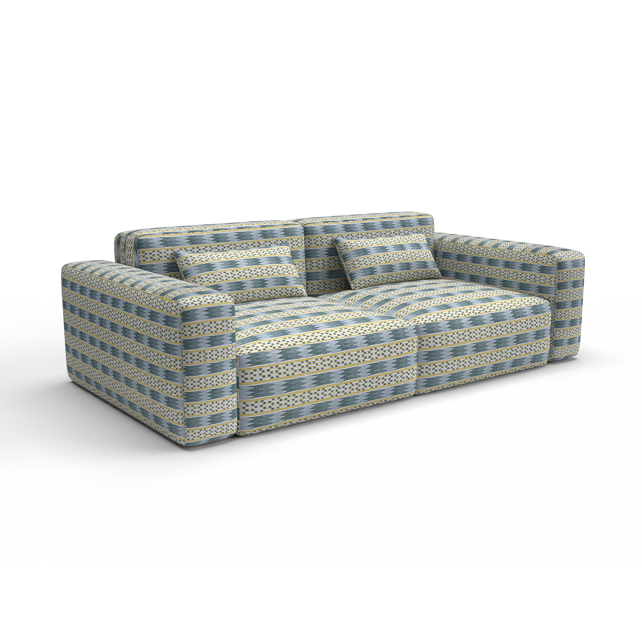 Sofa tapizado gaston y daniela tela efeso verde decoracion diseño etnico casa