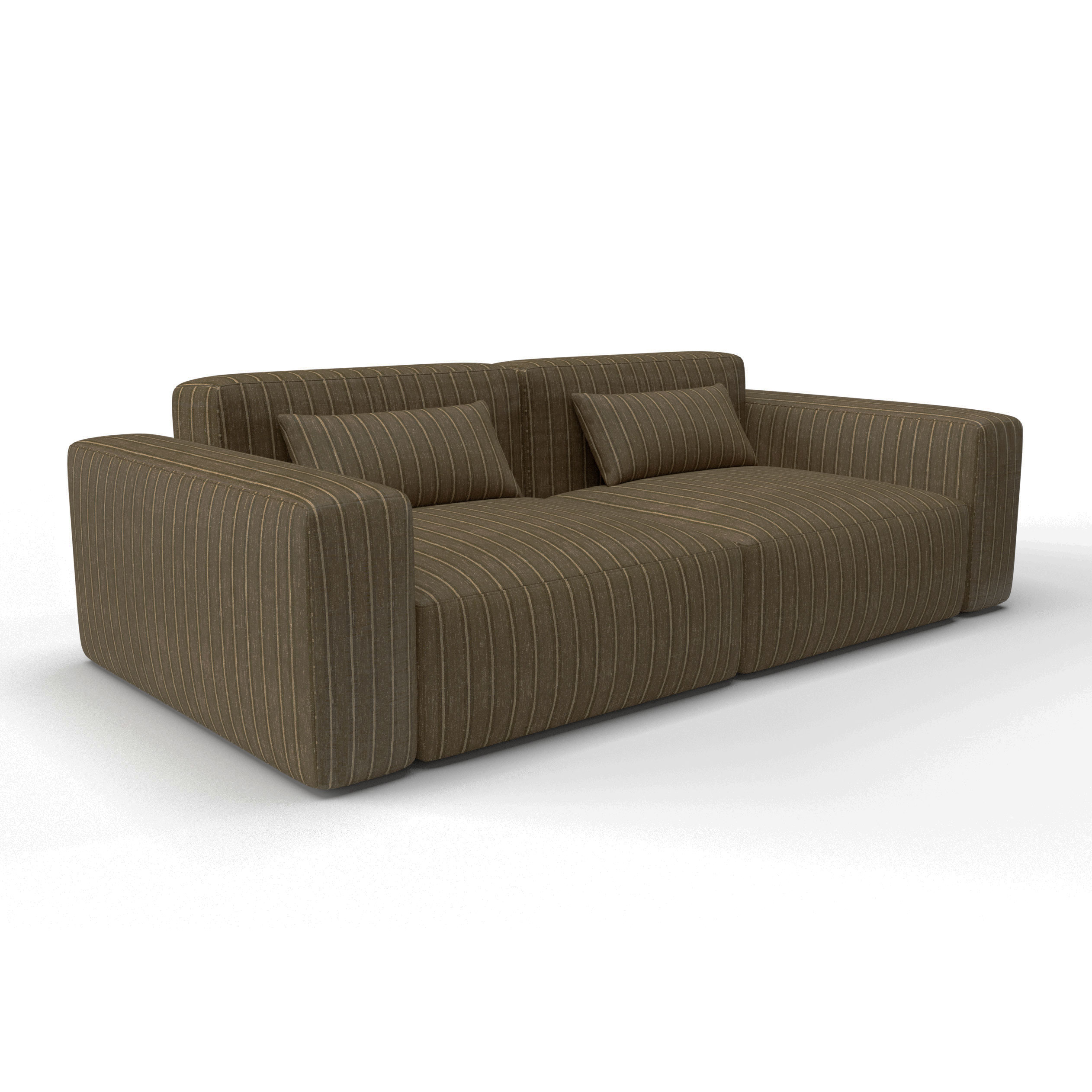 Sofa tapizado gaston y daniela tela eolida tostado decoracion diseño rayas terciopelo casa