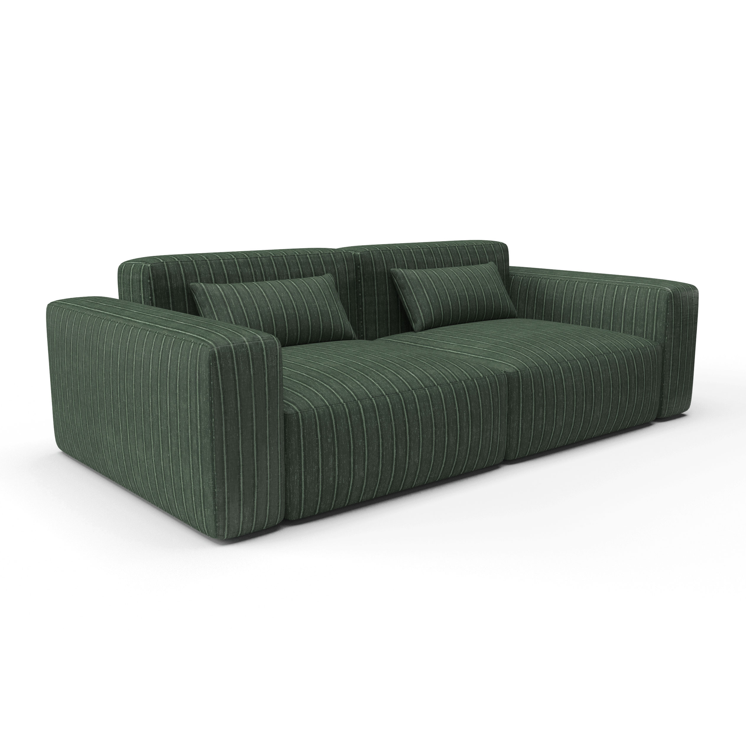 Sofa tapizado gaston y daniela tela eolida verde decoracion diseño rayas terciopelo casa