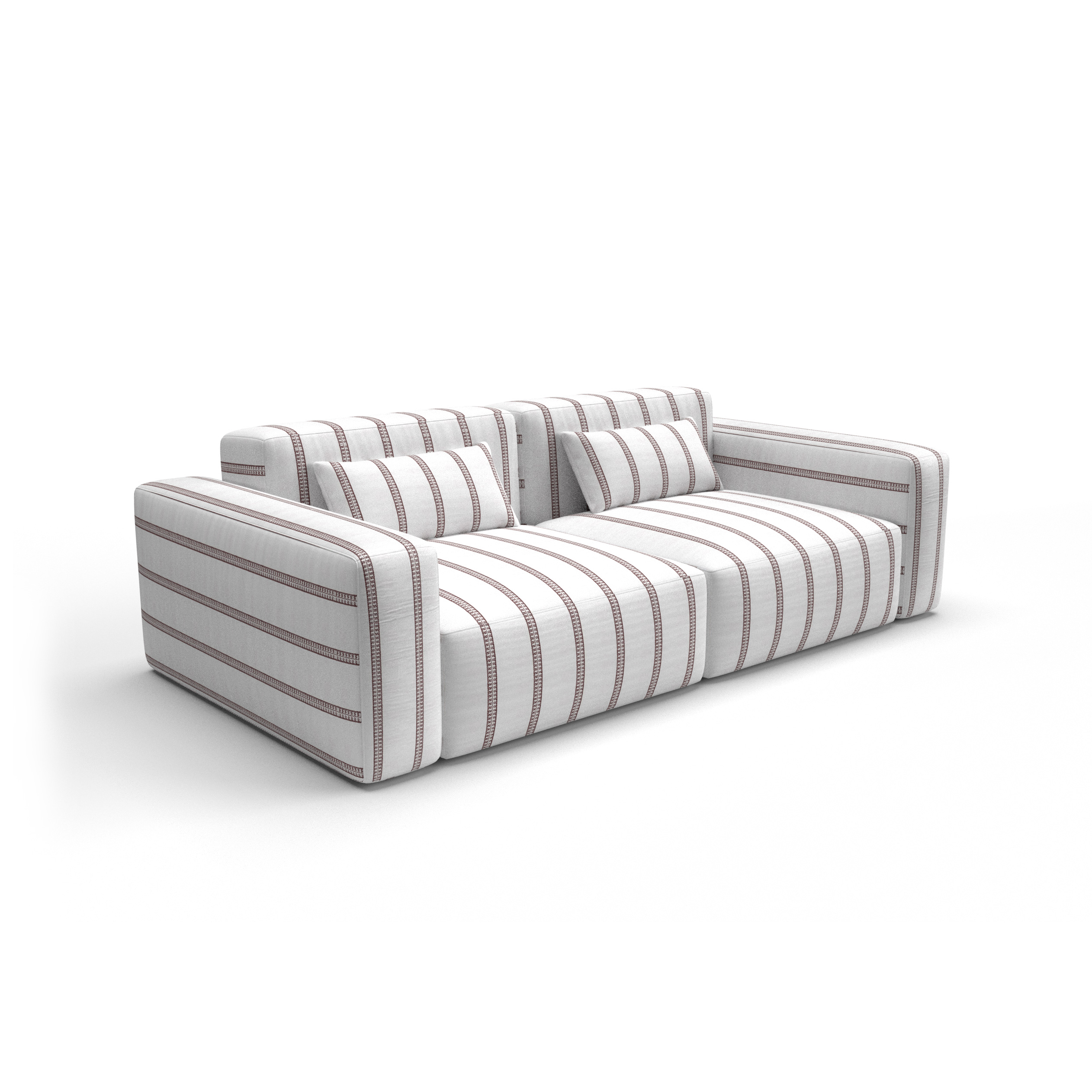 Sofa tapizado gaston y daniela tela esmirna burdeos decoracion diseño rayas etnico casa