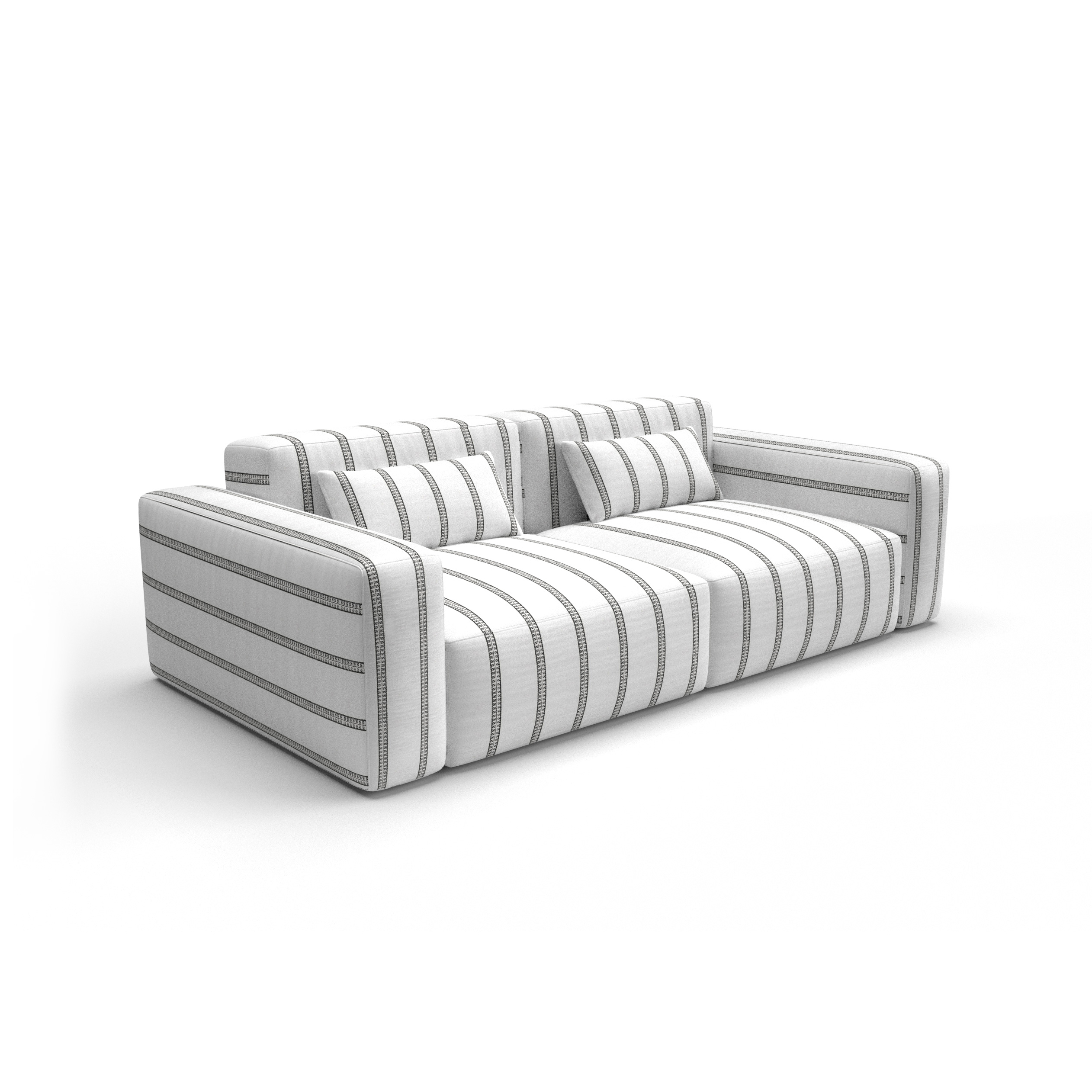 Sofa tapizado gaston y daniela tela esmirna negro decoracion diseño rayas etnico casa