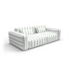 Sofa tapizado gaston y daniela tela esmirna verde decoracion diseño rayas etnico casa
